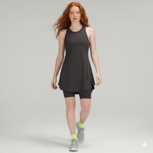 SZ14 Lululemon Nulux Running Dress 8" Graphite Grey Shorts Athletic Tennis